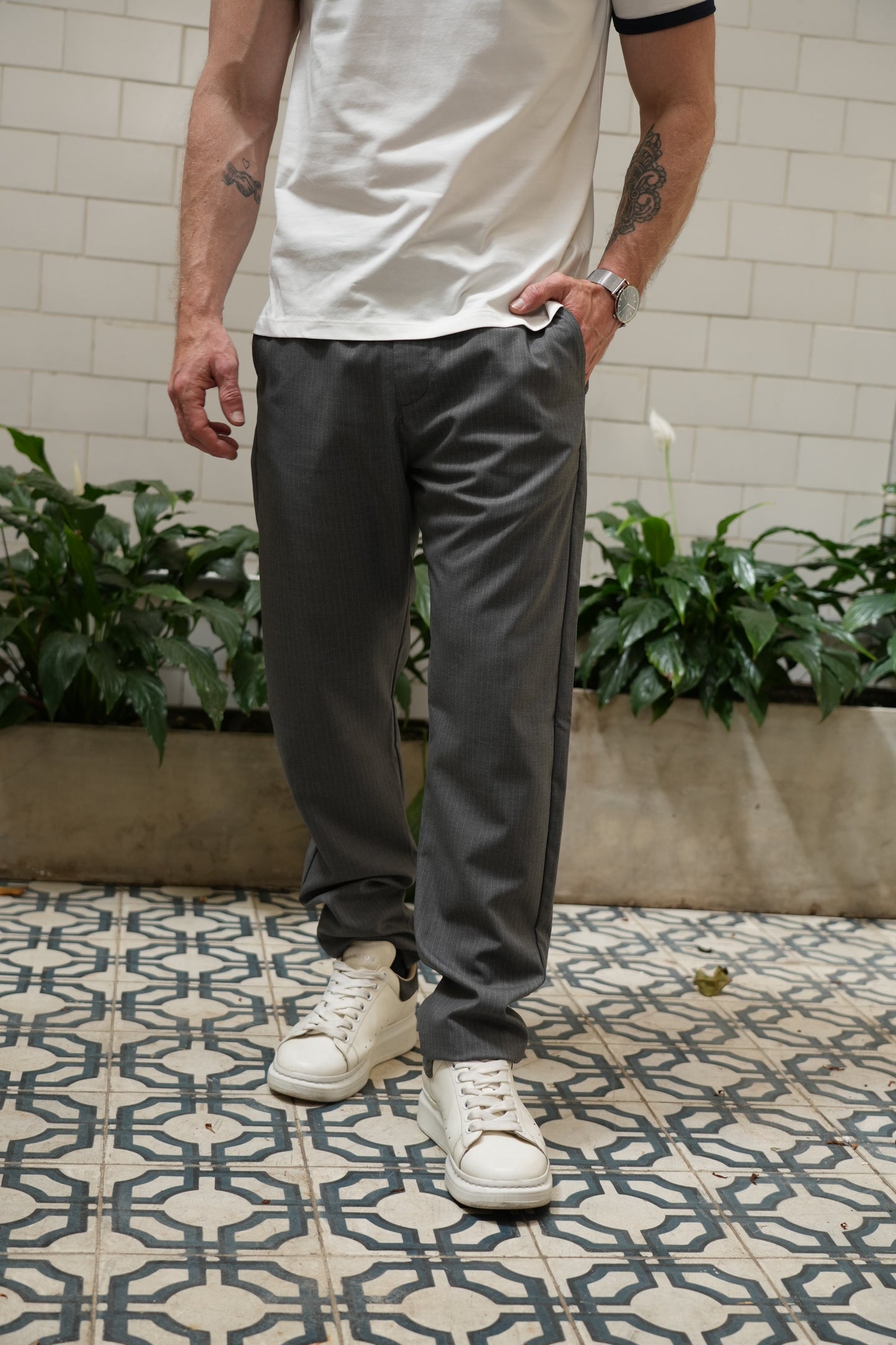 Pantalón Vermeer Slim Fit Gris