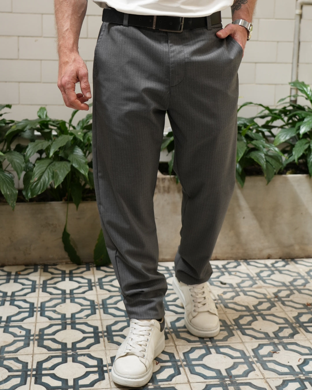 Pantalón Vermeer Slim Fit Gris